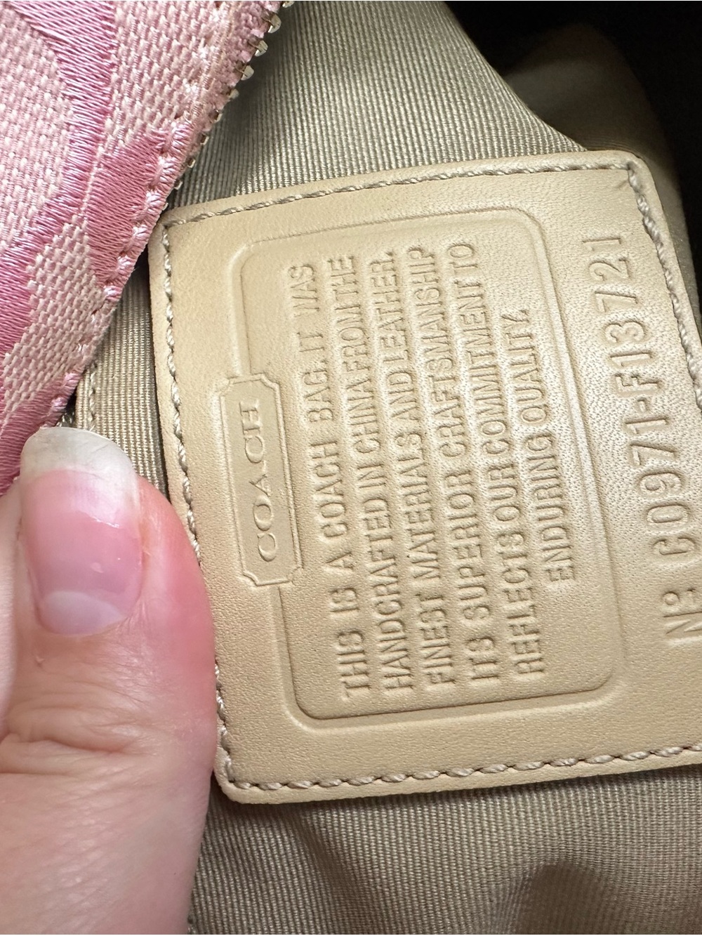 Coach Patchwork Pink and Tan Women's Shoulder Tote - Picture 5 of 5